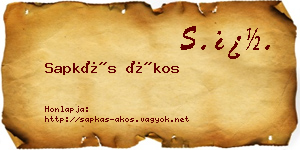 Sapkás Ákos névjegykártya