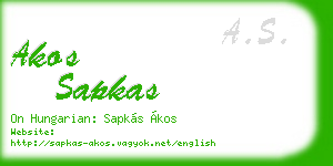 akos sapkas business card