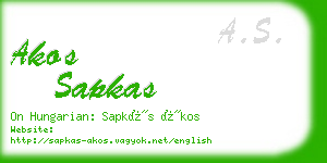 akos sapkas business card